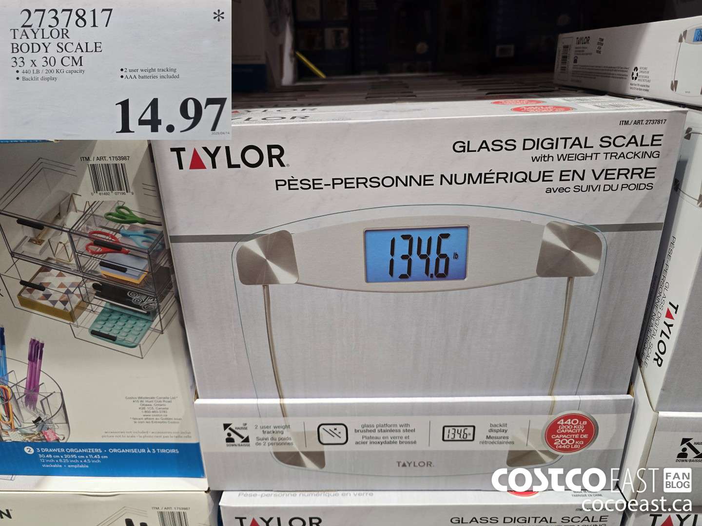 2737817 TAYLOR BODY SCALE 33 X 30 CM $14.97