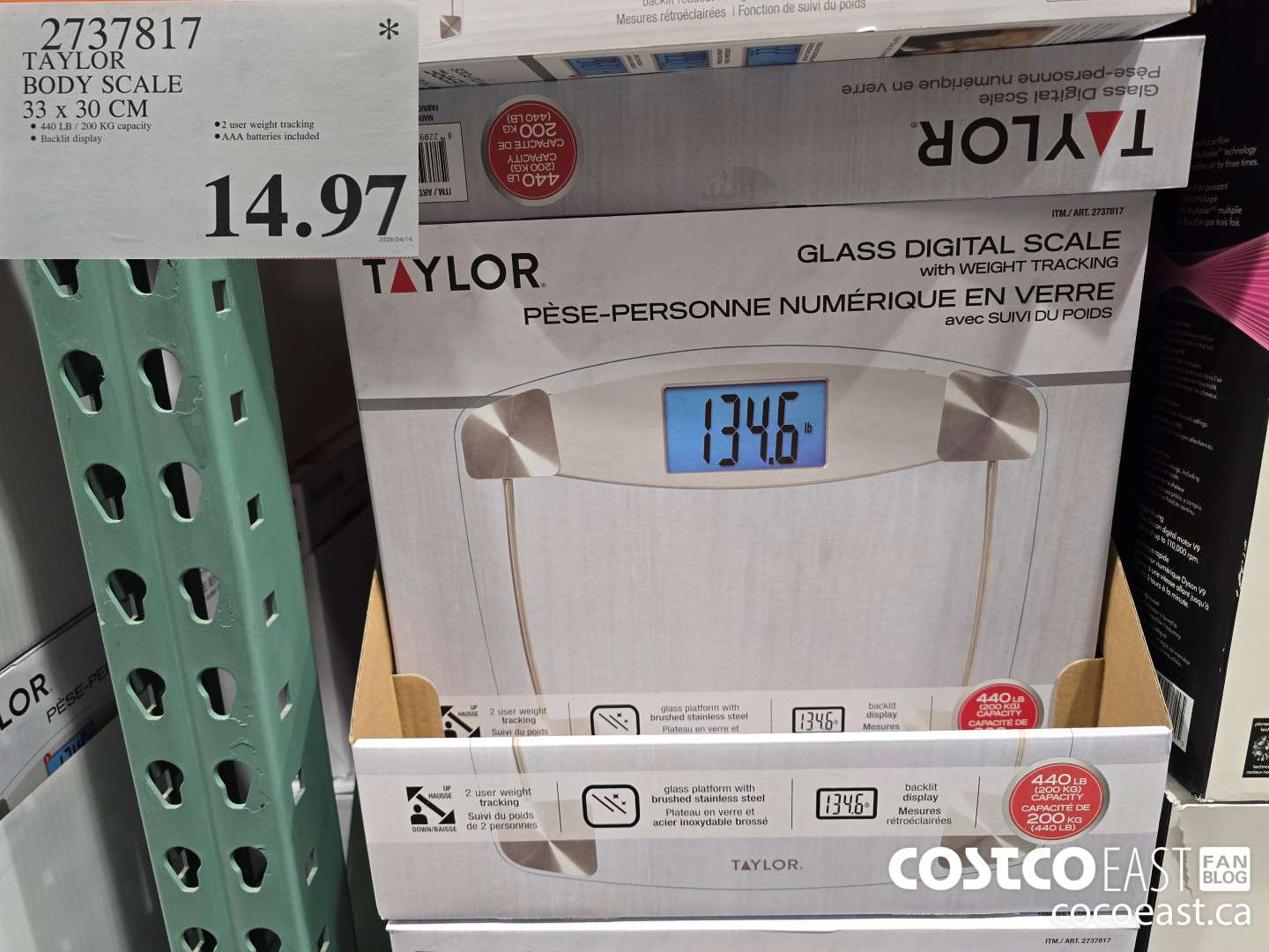 2737817 TAYLOR BODY SCALE 33 X 30 CM $14.97