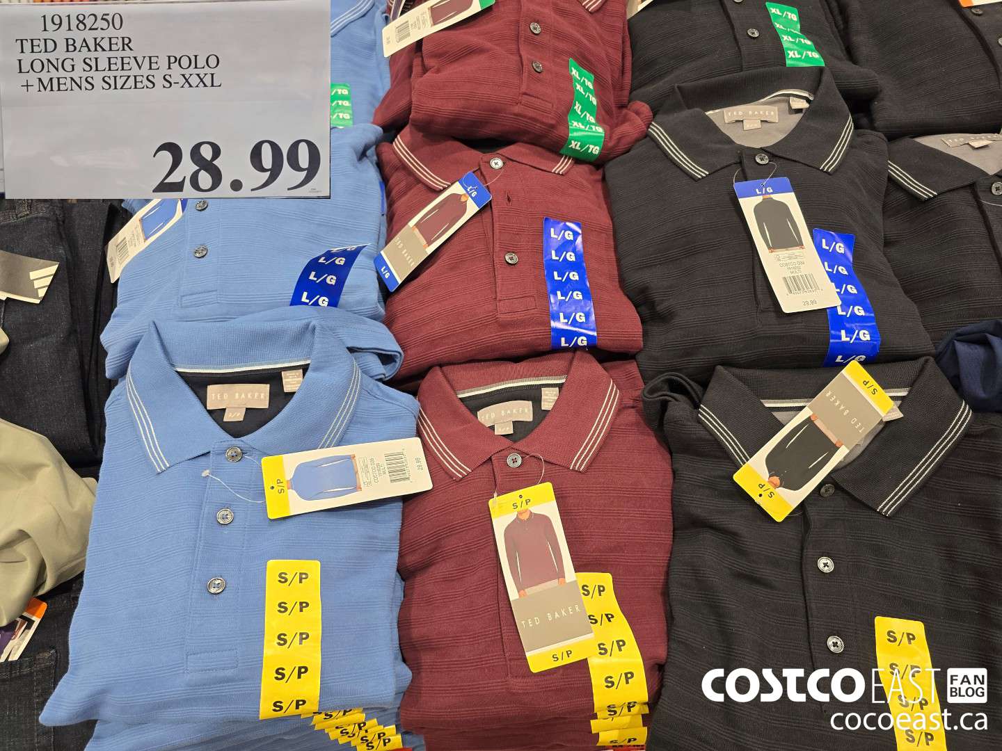 1918250 TED BAKER LONG SLEEVE POLO + MENS SIZES S-XXL $28.99