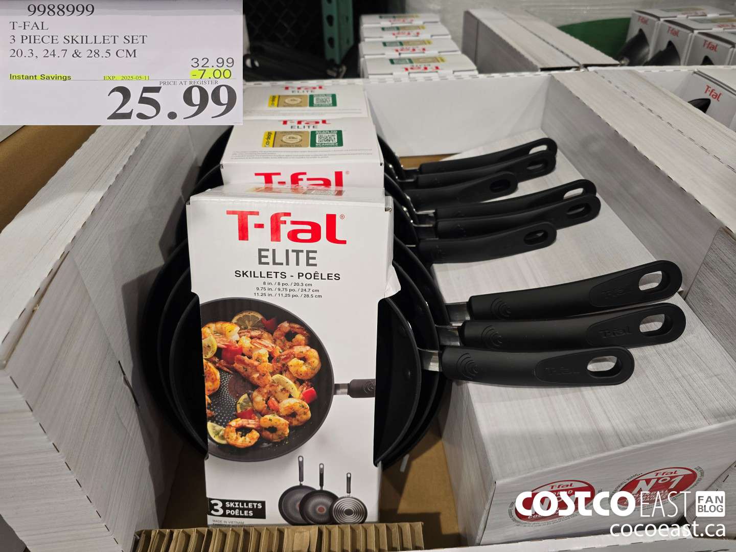 9988999 T-FAL 3 PIECE SKILLET SET 20.3, 24.7, & 28.5 CM ($7.00 INSTANT SAVINGS EXPIRES ON 2025-05-11) $25.99