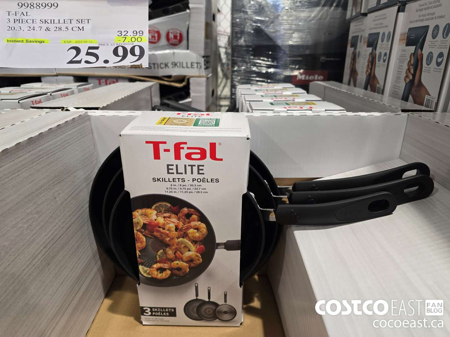 9988999 T-FAL 3 PIECE SKILLET SET 20.3, 24.7, & 28.5 CM ($7.00 INSTANT SAVINGS EXPIRES ON 2025-05-11) $25.99