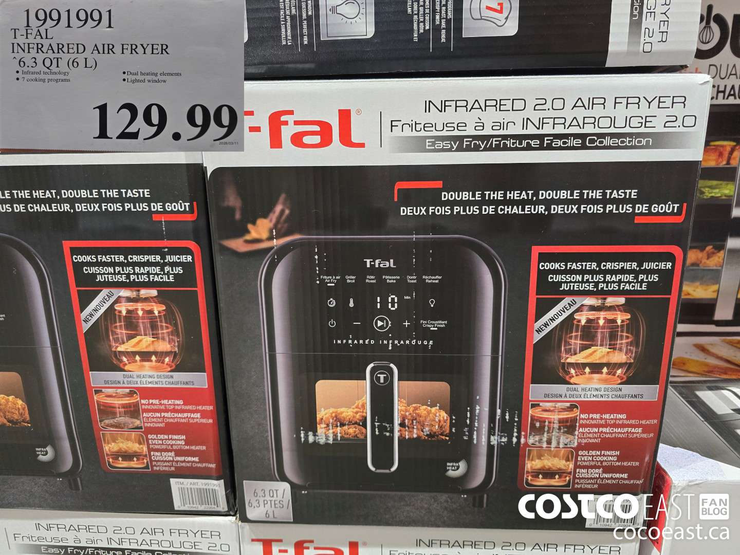 1991991 T-FAL INFRARED AIR FRYER 6.3 QT (6L) $129.99