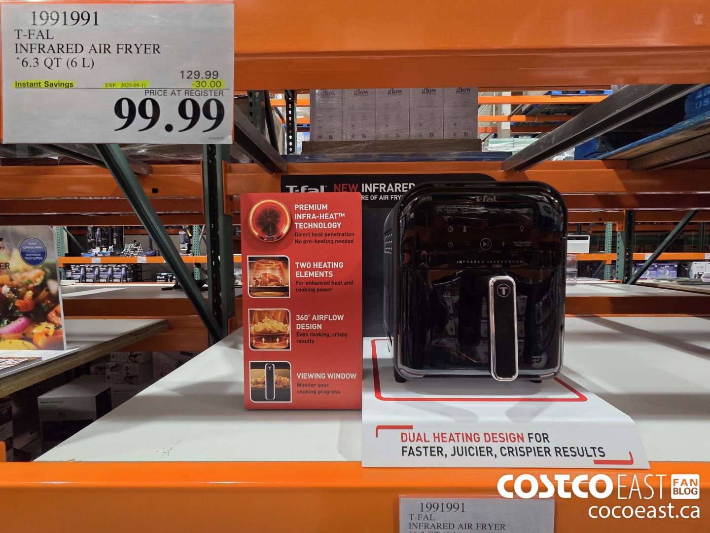 1991991 T-FAL INFRARED AIR FRYER 6.3 QT (6L) ($30.00 INSTANT SAVINGS EXPIRES ON 2025-05-11) $99.99