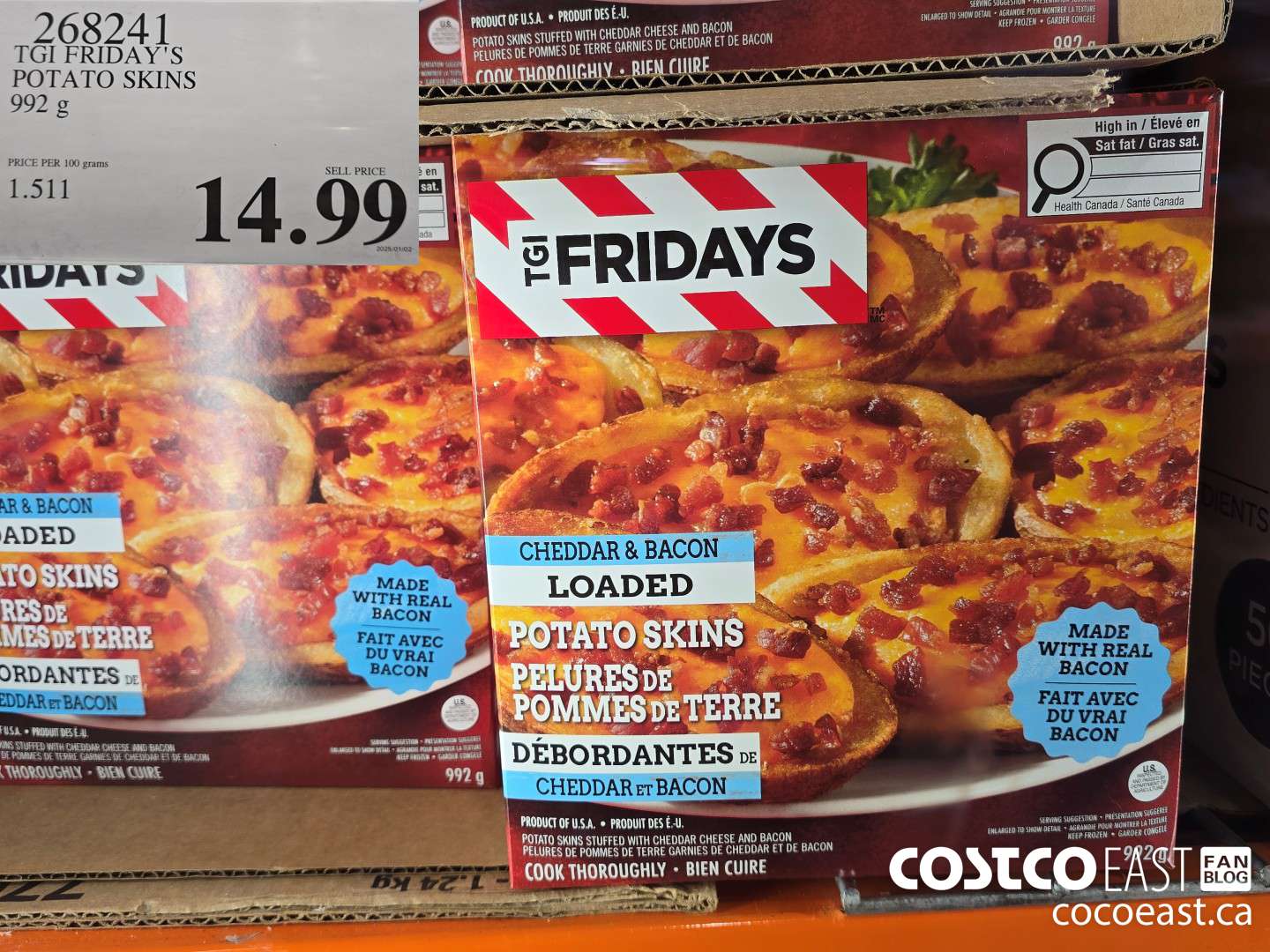 268241 TGI FRIDAY'S POTATO SKINS 992 G $14.99