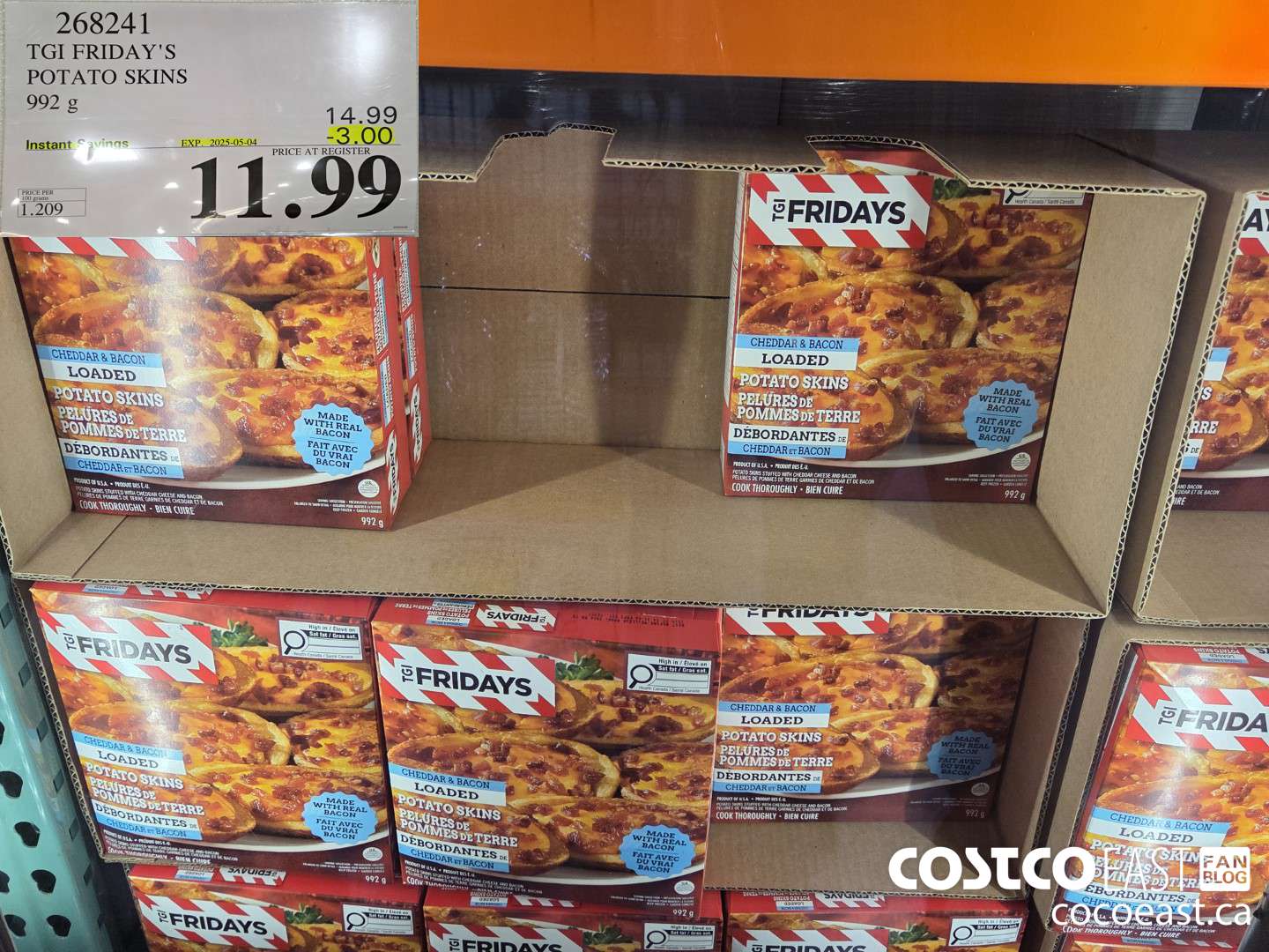 268241 TGI FRIDAY'S POTATO SKINS 992 G ($3.00 INSTANT SAVINGS EXPIRES ON 2025-05-04) $11.99