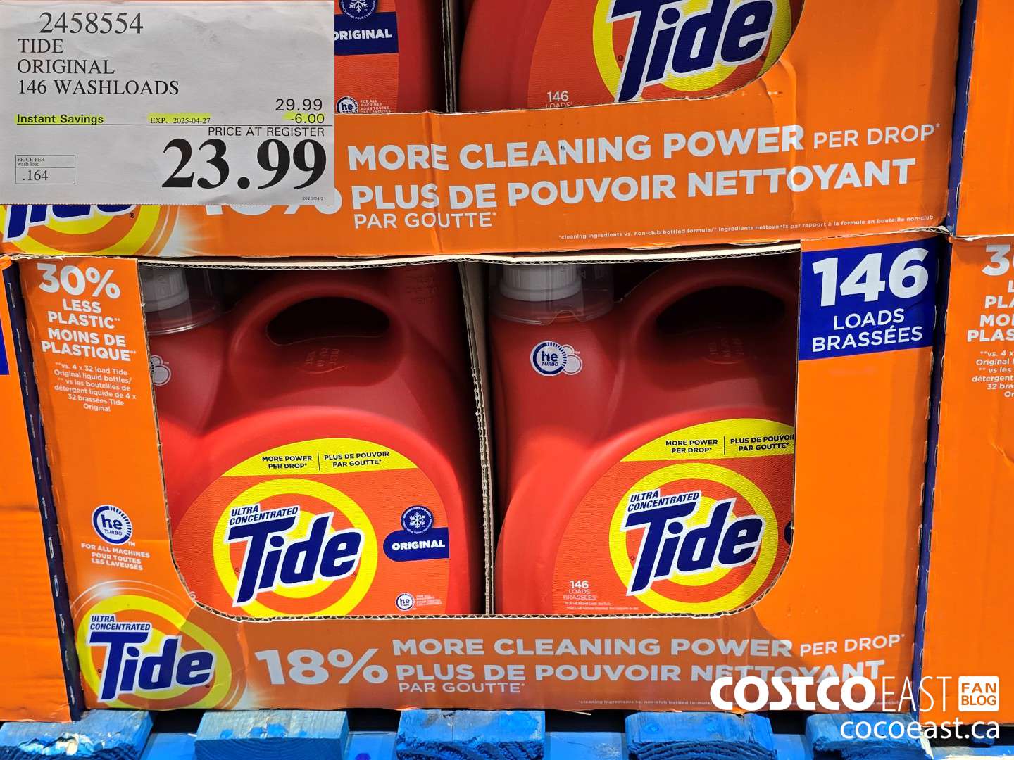 2458554 TIDE ORIGINAL 146 WASHLOADS ($6.00 INSTANT SAVINGS EXPIRES ON 2025-04-27) $23.99