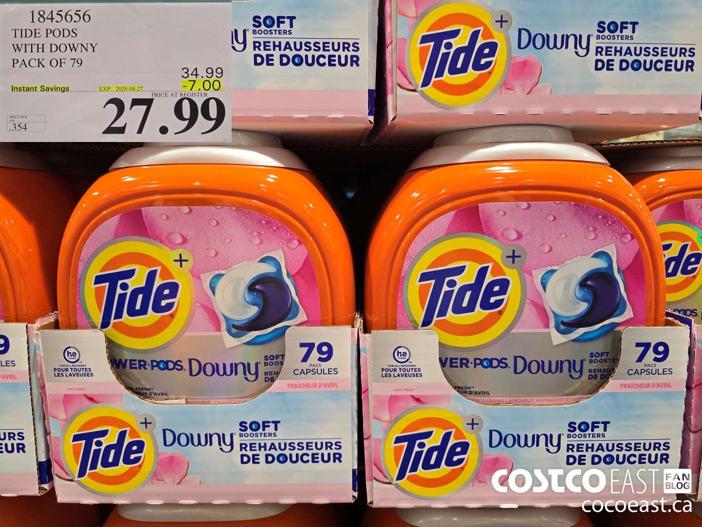 1845656 TIDE PODS WITH DOWNY PACK OF 79 ($7.00 INSTANT SAVINGS EXPIRES ON 2025-04-27) $27.99
