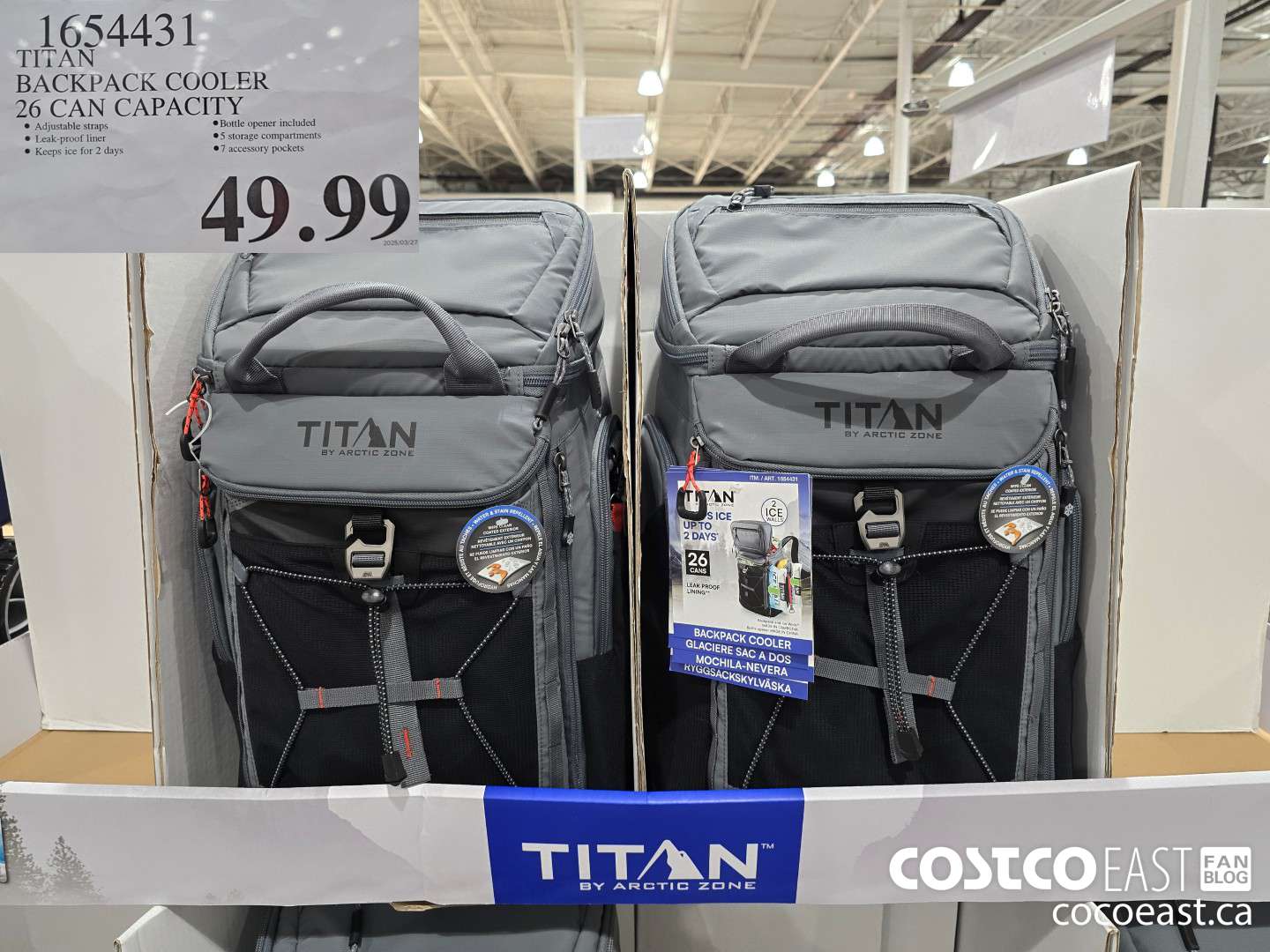 1654431 TITAN BACKPACK COOLER 26 CAN CAPACITY $49.99