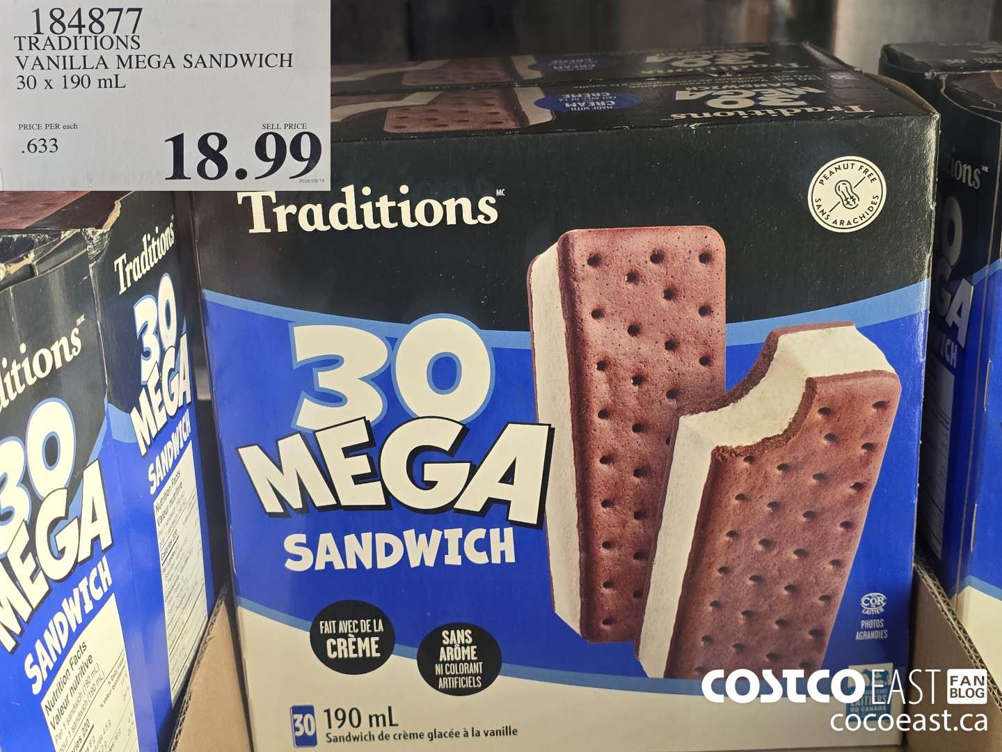 184877 TRADITIONS VANILLA MEGA SANDWICH 30 X 190 ML $18.99