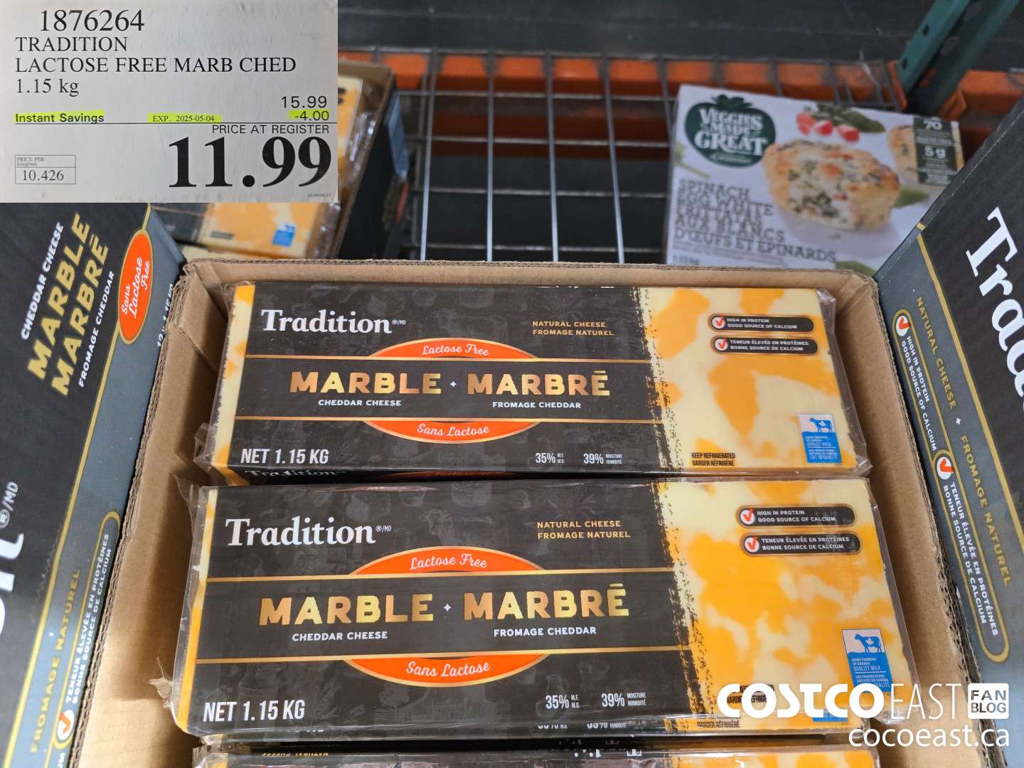 1876264 TRADITION LACTOSE FREE MARB CHED 1.15 KG ($4.00 INSTANT SAVINGS EXPIRES ON 2025-05-04) $11.99