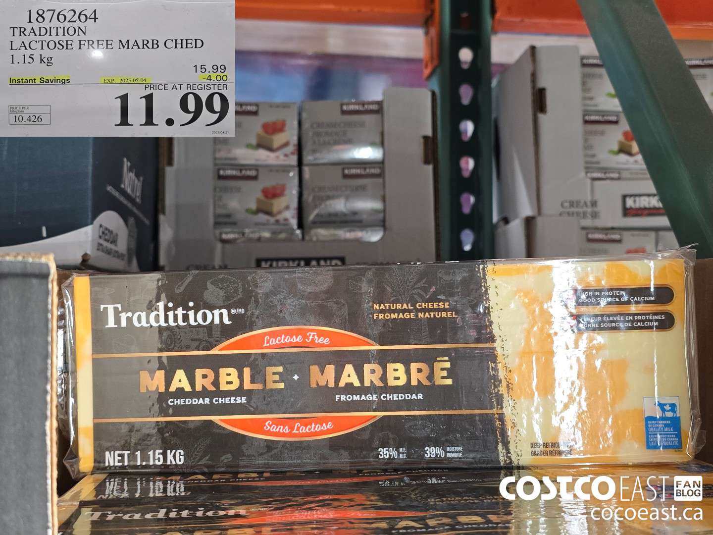 1876264 TRADITION LACTOSE FREE MARB CHED 1.15 KG ($4.00 INSTANT SAVINGS EXPIRES ON 2025-05-04) $11.99