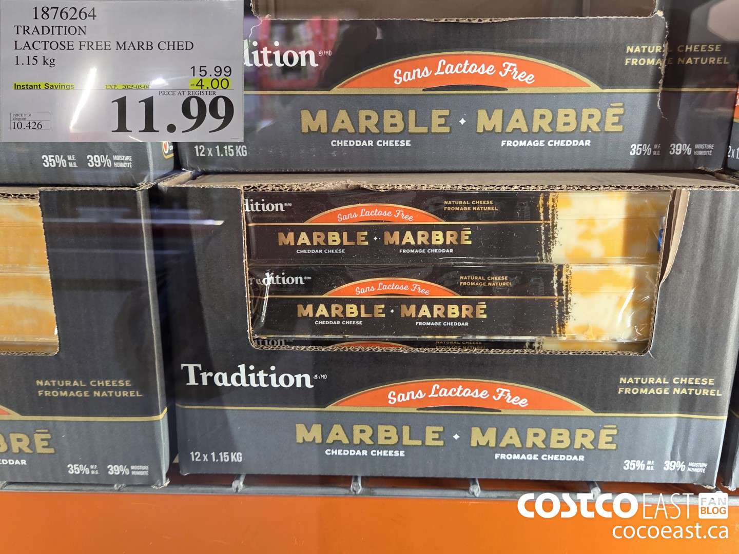 1876264 TRADITION LACTOSE FREE MARB CHED 1.15 KG ($4.00 INSTANT SAVINGS EXPIRES ON 2025-05-04) $11.99