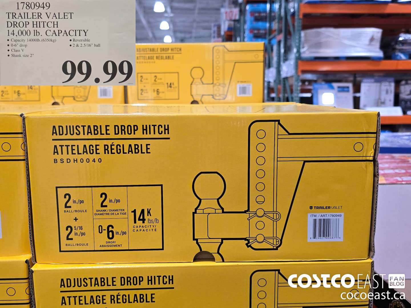 1780949 TRAILER VALET DROP HITCH 14,000 Ib. CAPACITY $99.99