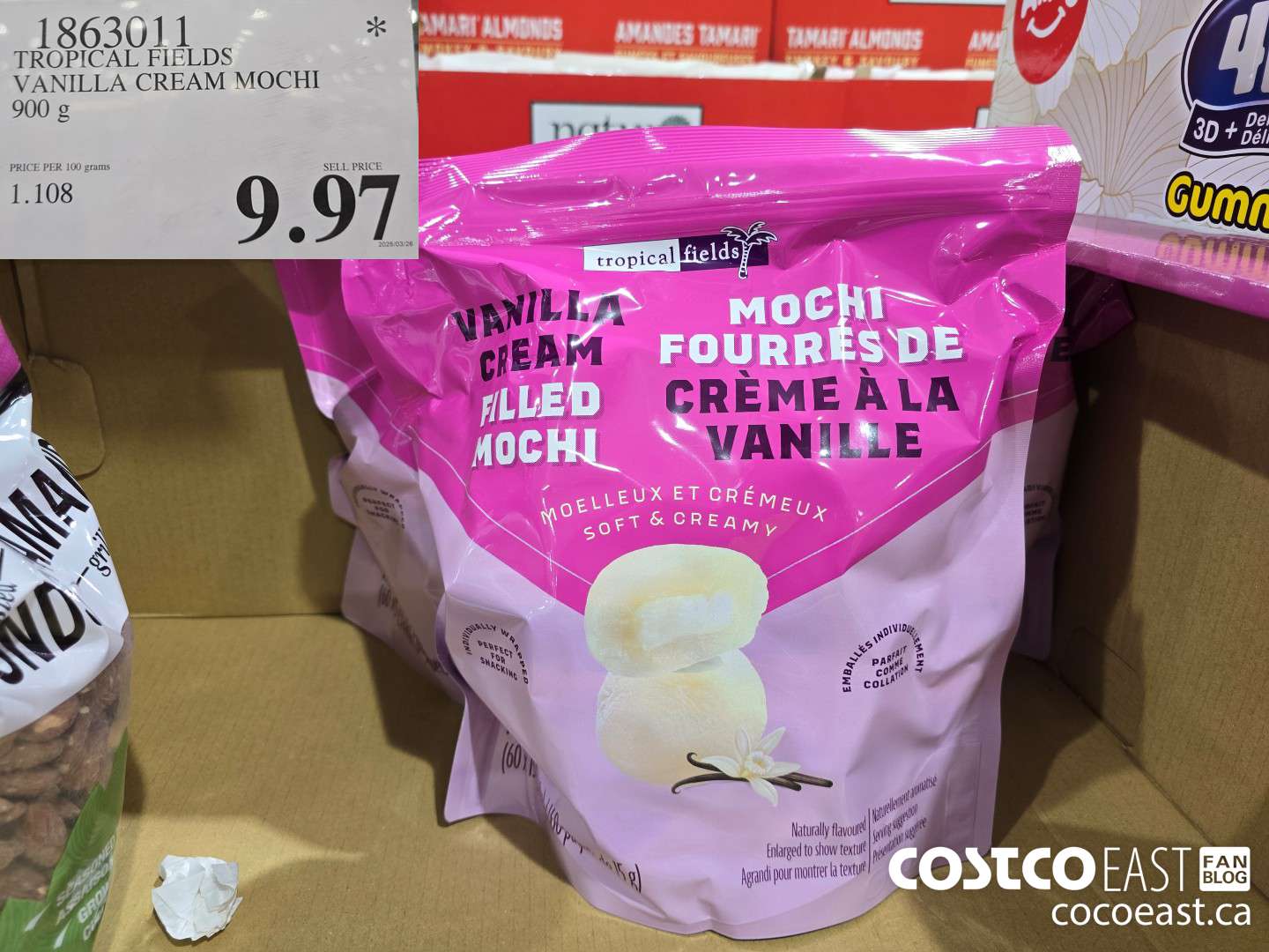 1863011 TROPICAL FIELDS VANILLA CREAM MOCHI 900 g $9.97