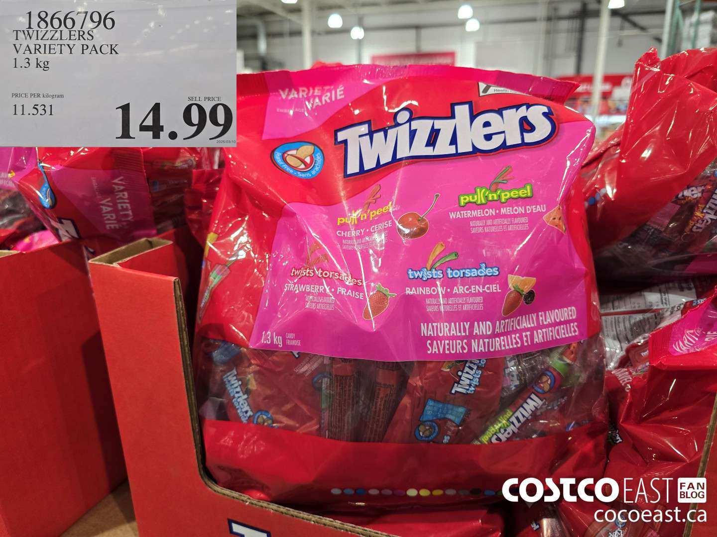 1866796 TWIZZLERS VARIETY PACK 1.3 KG $14.99