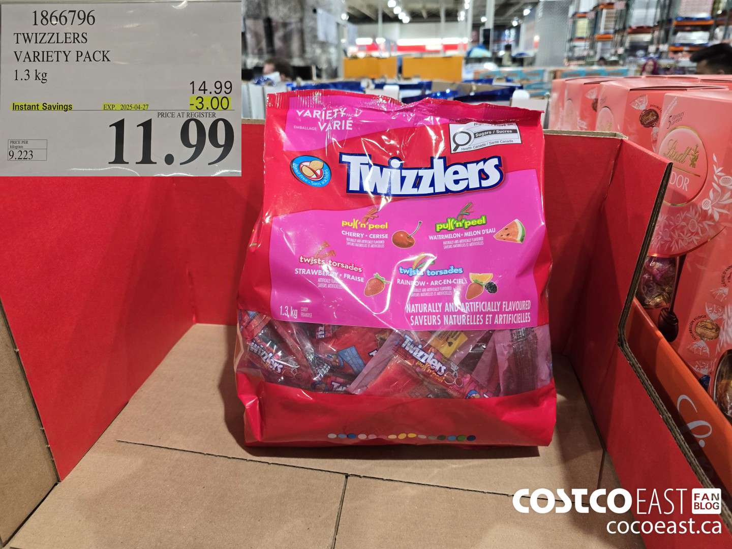 1866796 TWIZZLERS VARIETY PACK 1.3 KG ($3.00 INSTANT SAVINGS EXPIRES ON 2025-04-27) $11.99
