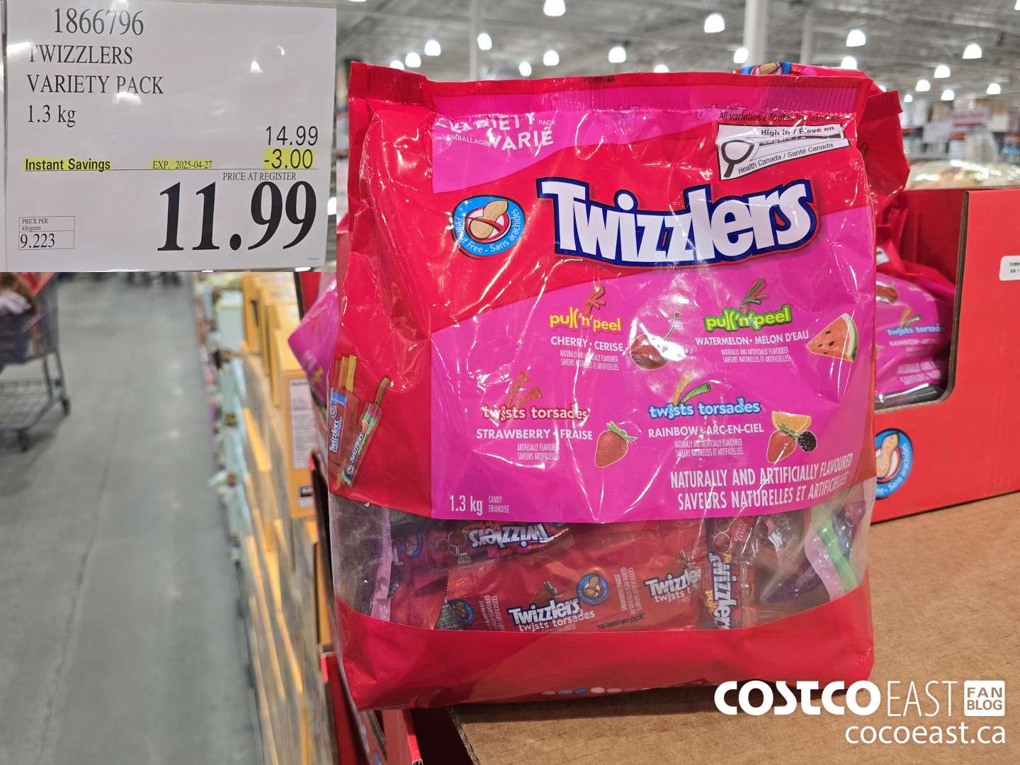 1866796 TWIZZLERS VARIETY PACK 1.3 KG ($3.00 INSTANT SAVINGS EXPIRES ON 2025-04-27) $11.99