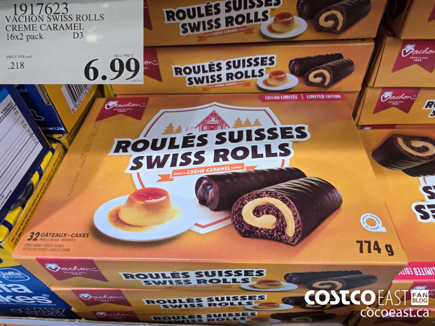 1917623 VACHON SWISS ROLLS CREME CARAMEL 16x2 pack $6.99