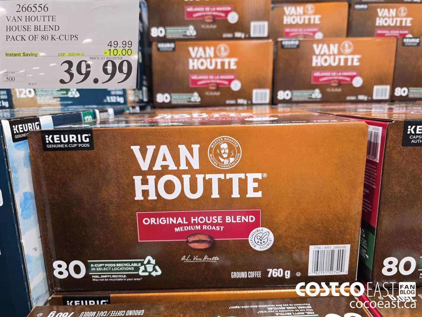266556 VAN HOUTTE HOUSE BLEND PACK OF 80 K-CUPS ($10.00 INSTANT SAVINGS EXPIRES ON 2025-05-11) $39.99