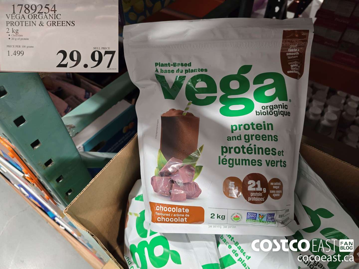 1789254 VEGA ORGANIC PROTEIN & GREENS 2 kg $29.97