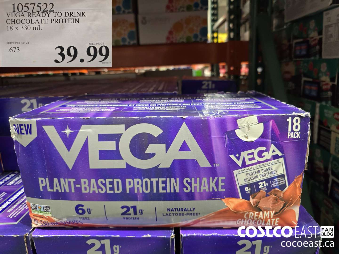 1057522 VEGA READY TO DRINK CHOCOLATE PROTEIN 18 x 330 mL $39.99