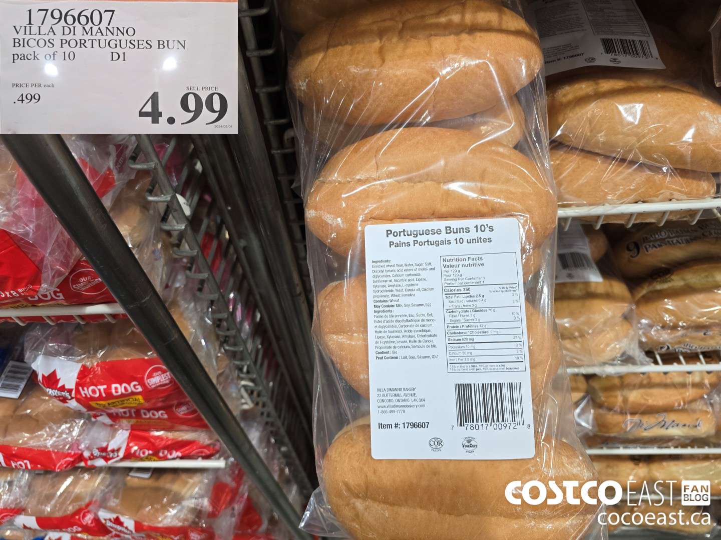 1796607 VILLA DI MANNO BICOS PORTUGUSES BUN PACK OF 10 $4.99