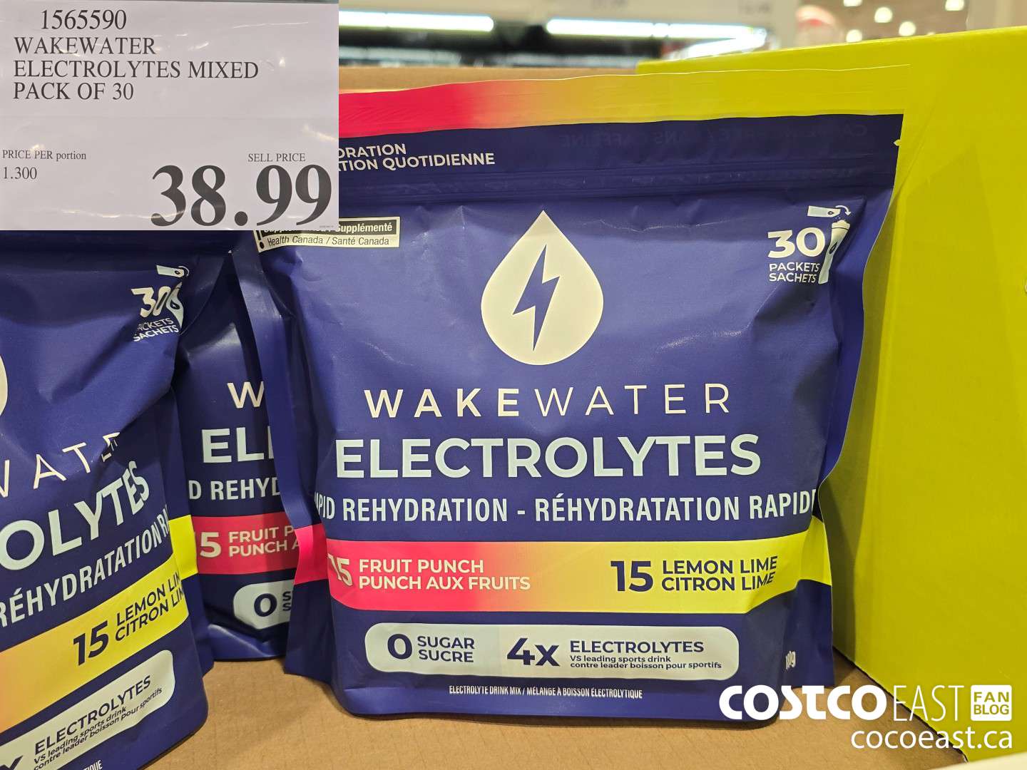 1565590 WAKEWATER ELECTROLYTES MIXED PACK OF 30 $38.99