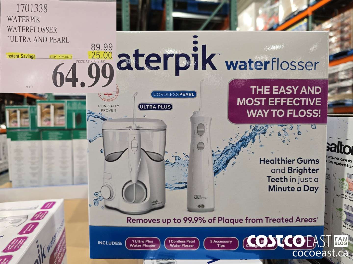 1701338 WATERPIK WATERFLOSSER ULTRA AND PEARL ($25.00 INSTANT SAVINGS EXPIRES ON 2025-04-13) $64.99