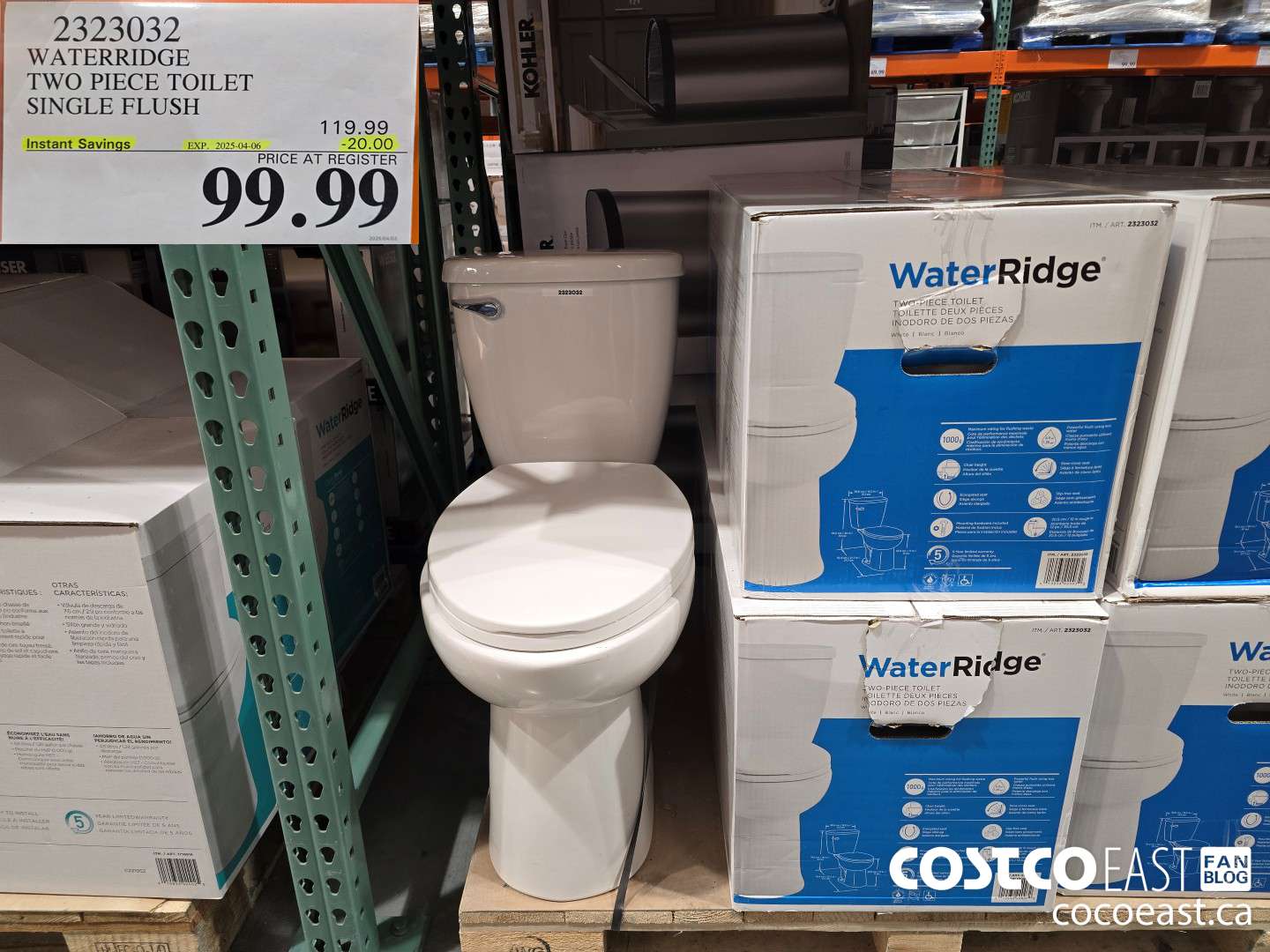 2323032 WATERRIDGE TWO PIECE TOILET SINGLE FLUSH ($20.00 INSTANT SAVINGS EXPIRES ON 2025-04-06) $99.99