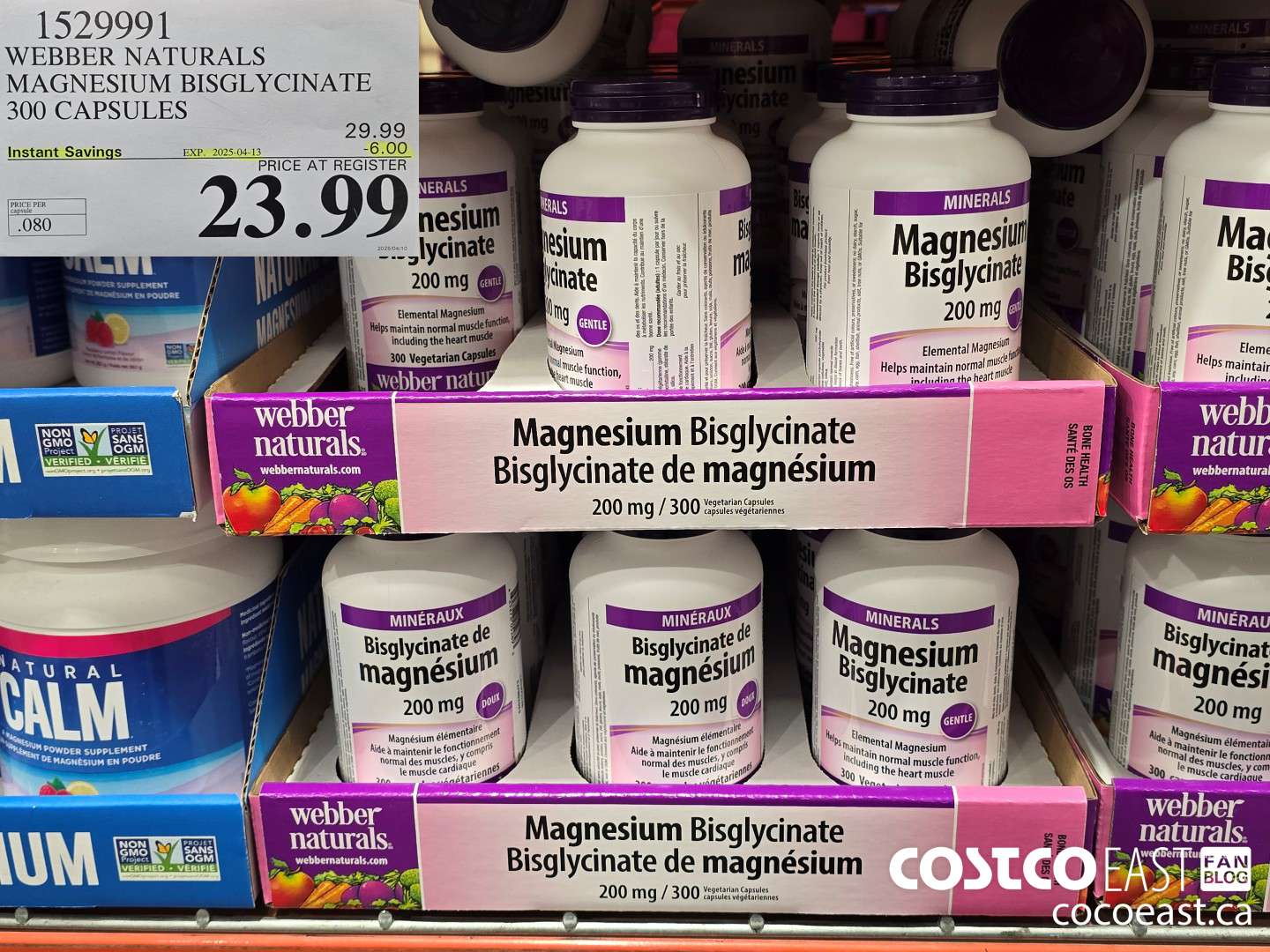 1529991 WEBBER NATURALS MAGNESIUM BISGLYCINATE 300 CAPSULES ($6.00 INSTANT SAVINGS EXPIRES ON 2025-04-13) $23.99