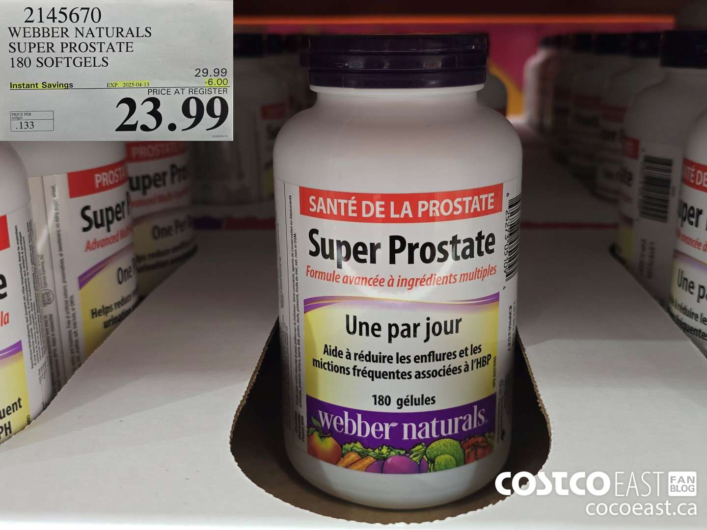 2145670 WEBBER NATURALS SUPER PROSTATE 180 SOFTGELS ($6.00 INSTANT SAVINGS EXPIRES ON 2025-04-13) $23.99