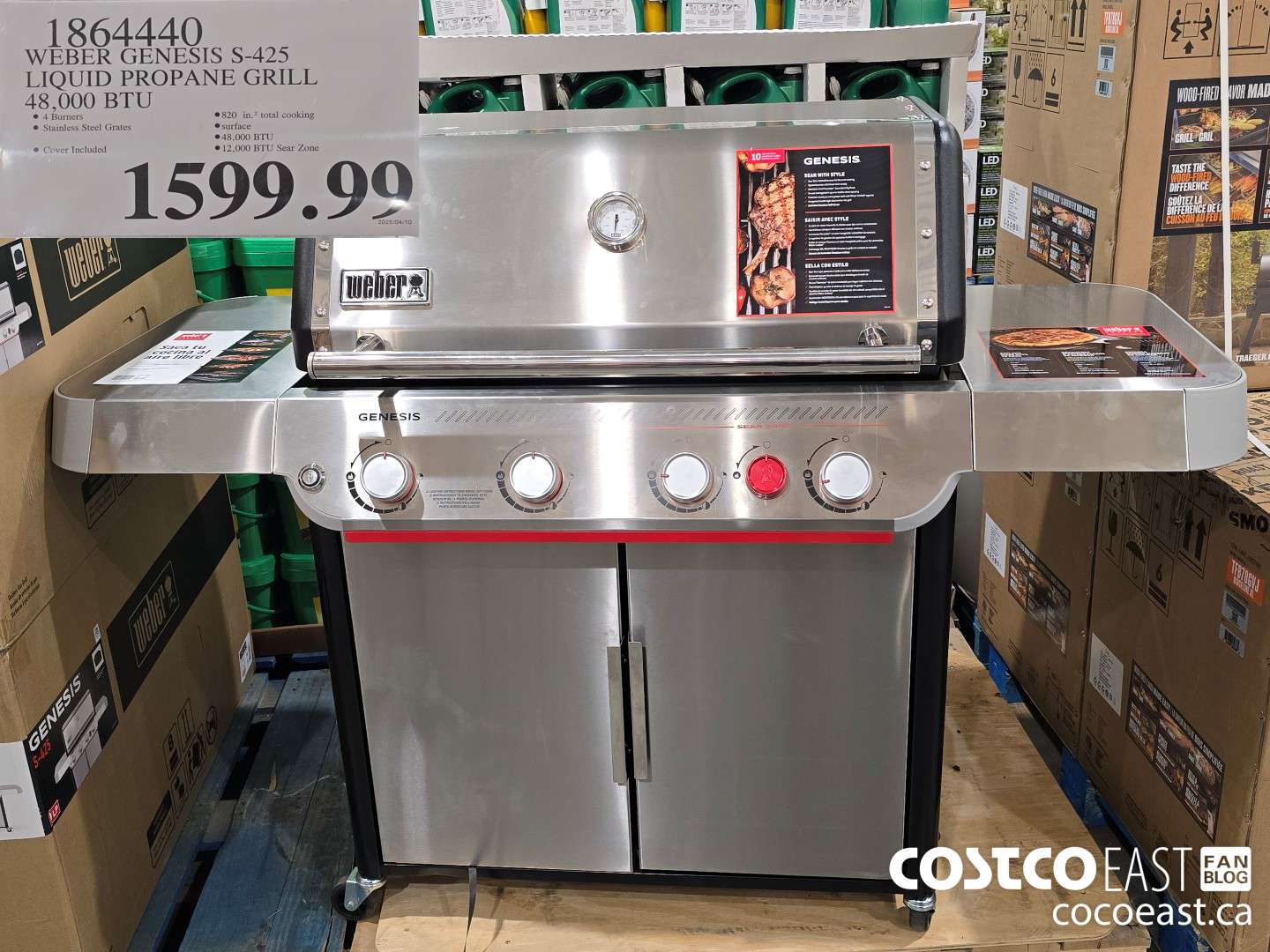 1864440 WEBER GENESIS S-425 LIQUID PROPANE GRILL 48,000 BTU $1599.99