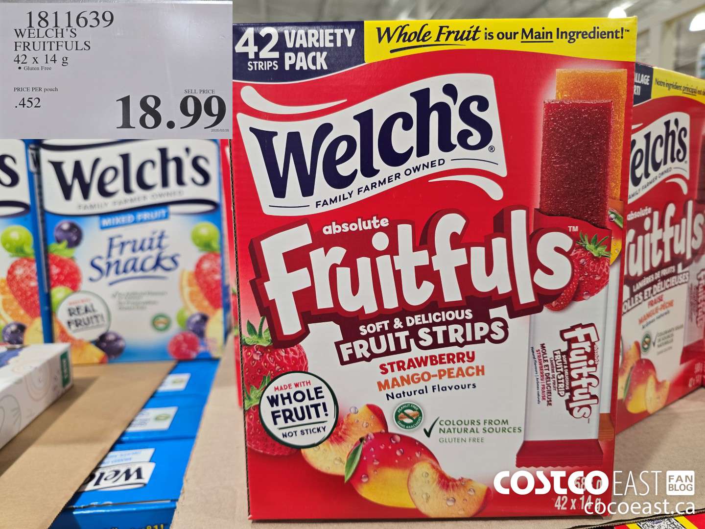 1811639 WELCH'S FRUITFULS 42 x 14 G $18.99