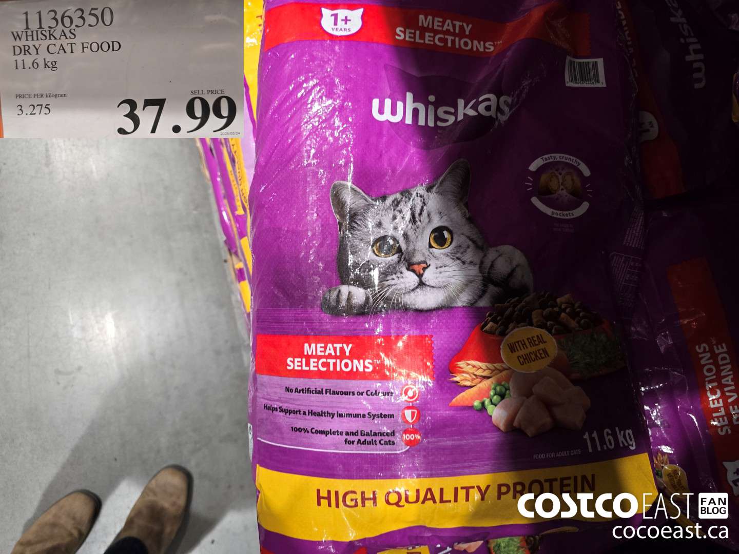 1136350 WHISKAS DRY CAT FOOD 11.6 kg $37.99