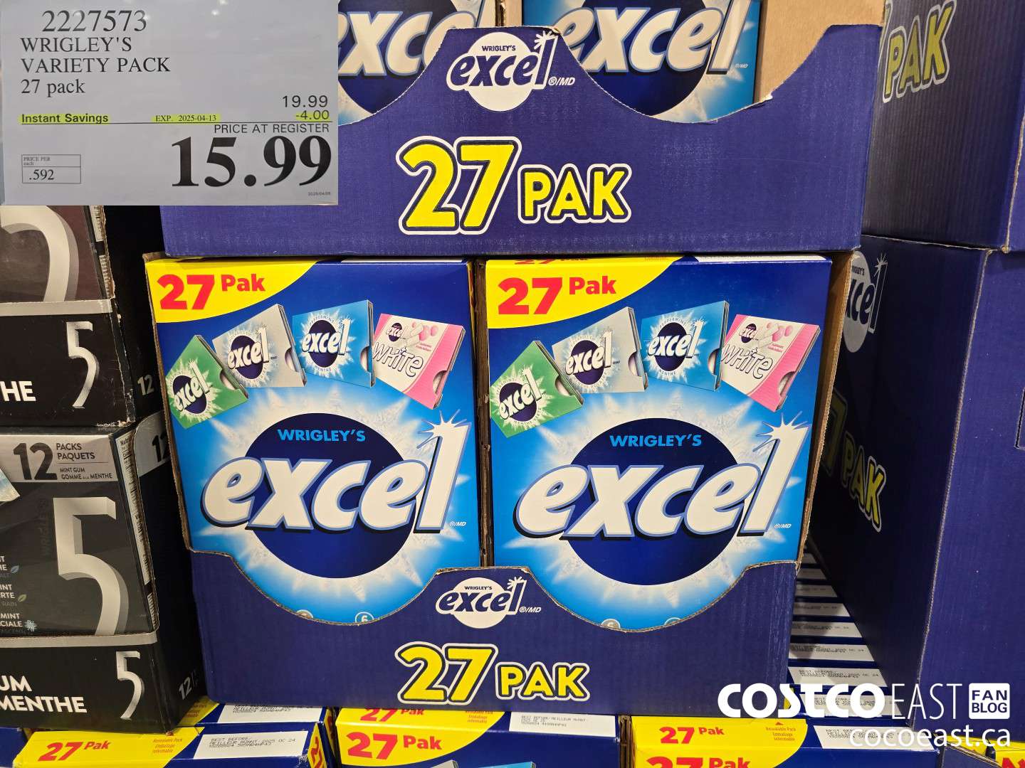 2227573 WRIGLEY'S VARIETY PACK 27 PACK ($4.00 INSTANT SAVINGS EXPIRES ON 2025-04-13) $15.99