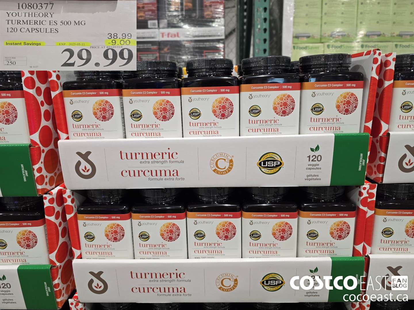 1080377 YOUTHEORY TUMERIC ES 120 VEGGIE CAPSULES ($9.00 INSTANT SAVINGS EXPIRES ON 2025-05-11) $29.99