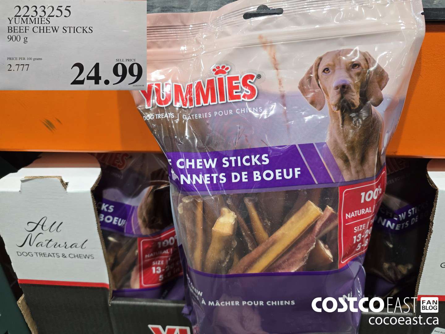 2233255 YUMMIES BEEF CHEW STICKS 900 g $24.99