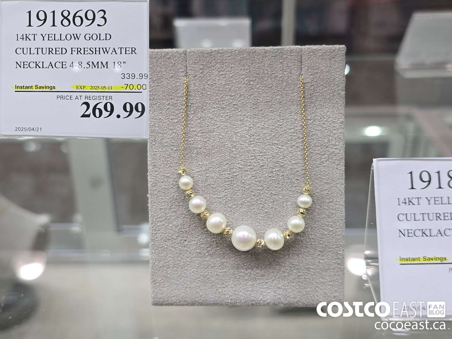 1918693 14KT YELLOW GO _D CULTURED FRESHWATER NECKLACE 4-8.5MM 18° ($70.00 INSTANT SAVINGS EXPIRES ON 2025-05-11) $269.99