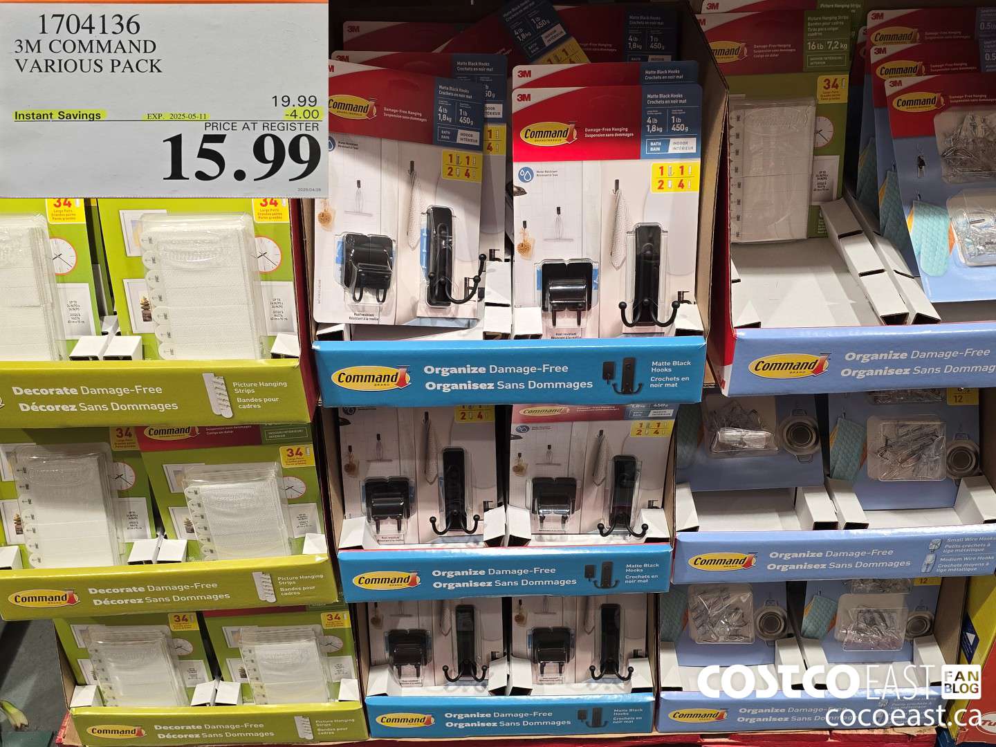 1704136 3M COMMAND VARIOUS PACK ($4.00 INSTANT SAVINGS EXPIRES ON 2025-05-11) $15.99