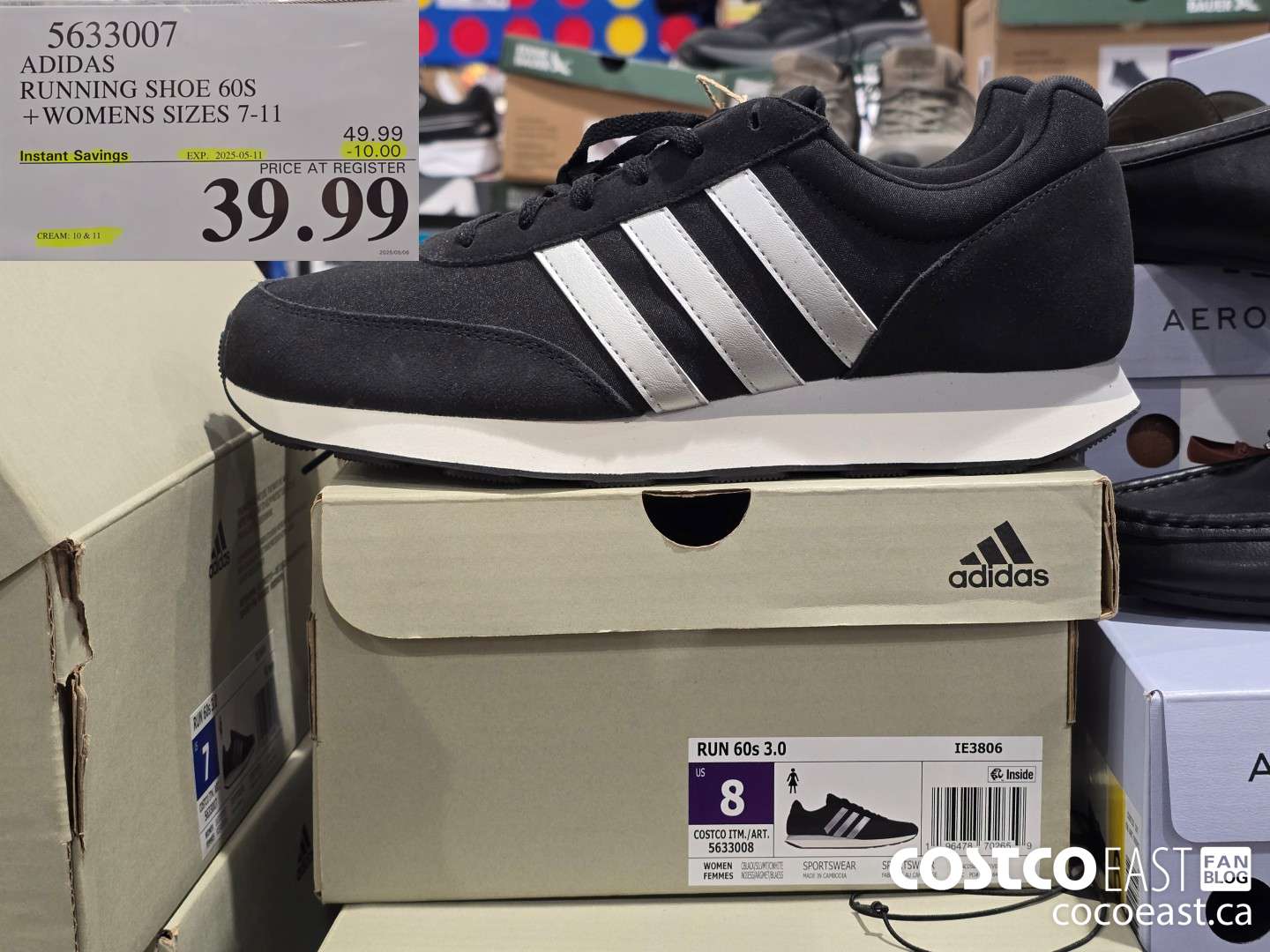 5633007 ADIDAS RUNNING SHOE 60S + WOMENS SIZES 7-11 ($10.00 INSTANT SAVINGS EXPIRES ON 2025-05-11) $39.99