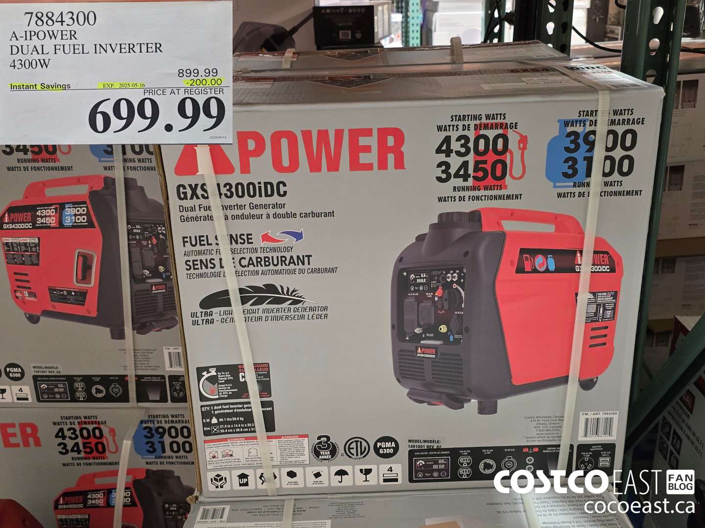 7884300 A-IPOWER DUAL FUEL INVERTER 4300W ($200.00 INSTANT SAVINGS EXPIRES ON 2025-05-16) $699.99