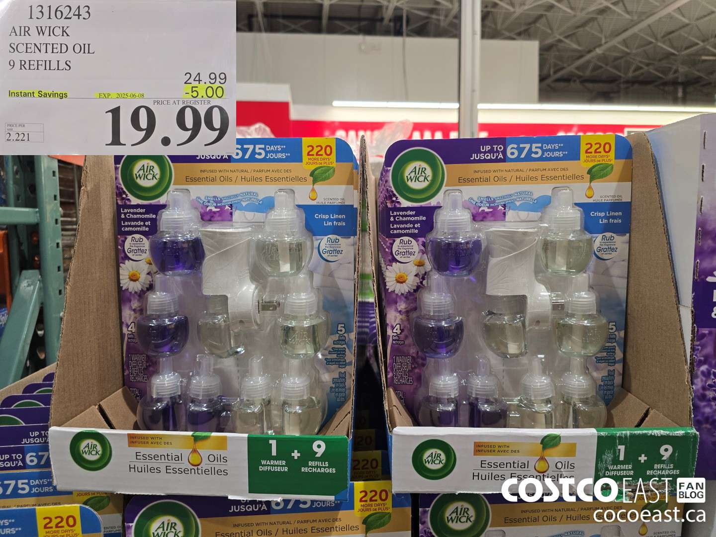 1316243 AIR WICK SCENTED OIL 9 REFILLS ($5.00 INSTANT SAVINGS EXPIRES ON 2025-06-08) $19.99