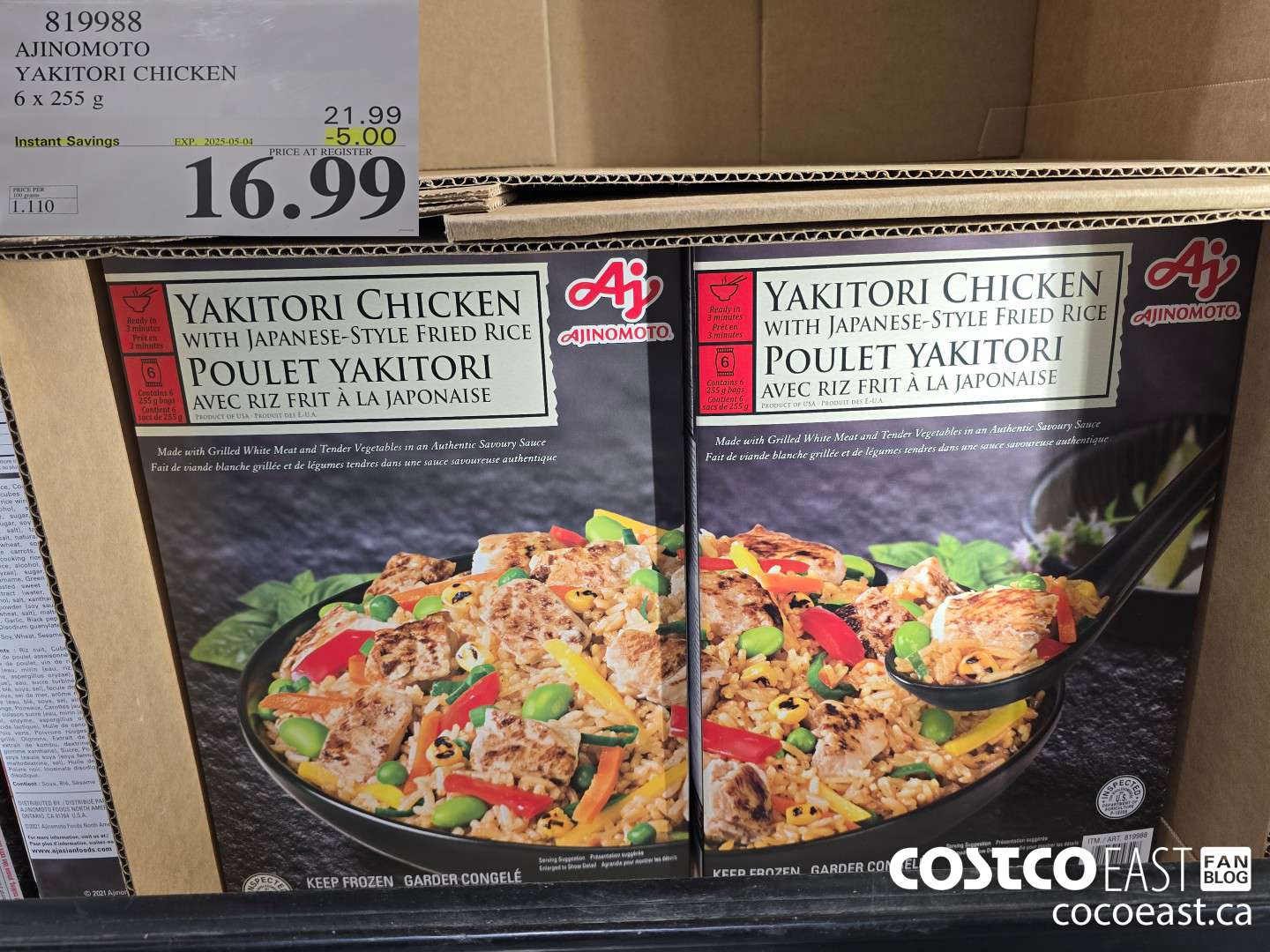 819988 AJINOMOTO YAKITORI CHICKEN 6 X 255 G ($5.00 INSTANT SAVINGS EXPIRES ON 2025-05-04) $16.99