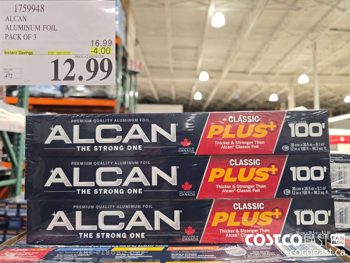 1759948 ALCAN ALUMINUM FOIL PACK OF 3 ($4.00 INSTANT SAVINGS EXPIRES ON 2025-05-25) $12.99