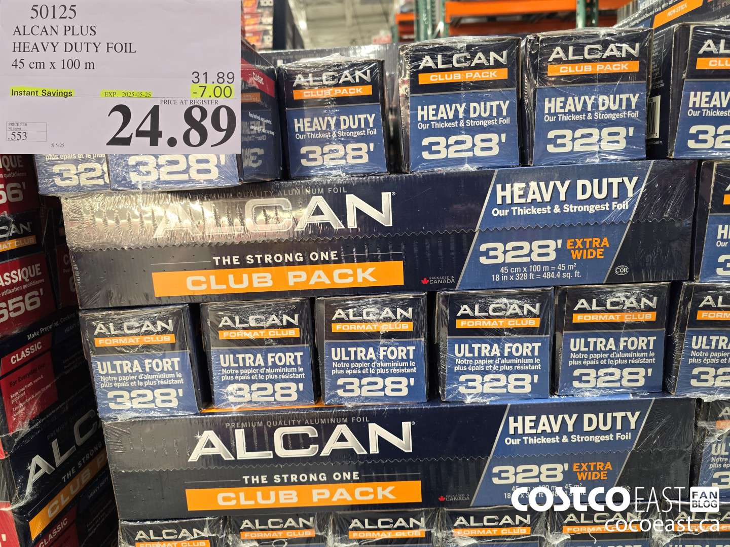50125 ALCAN HEAVY DUTY ALUMINUM FOIL 45 CM X 100 M ($7.00 INSTANT SAVINGS EXPIRES ON 2025-05-25) $24.89