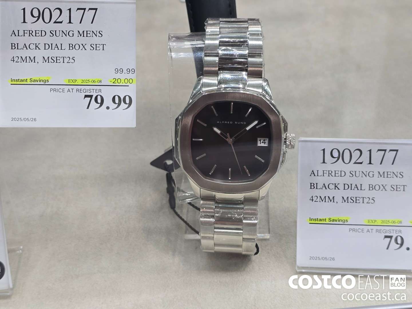 1902177 ALFRED SUNG MENS BLACK DIAL BOX SET 42MM, MSET25 ($20.00 INSTANT SAVINGS EXPIRES ON 2025-06-08) $79.99