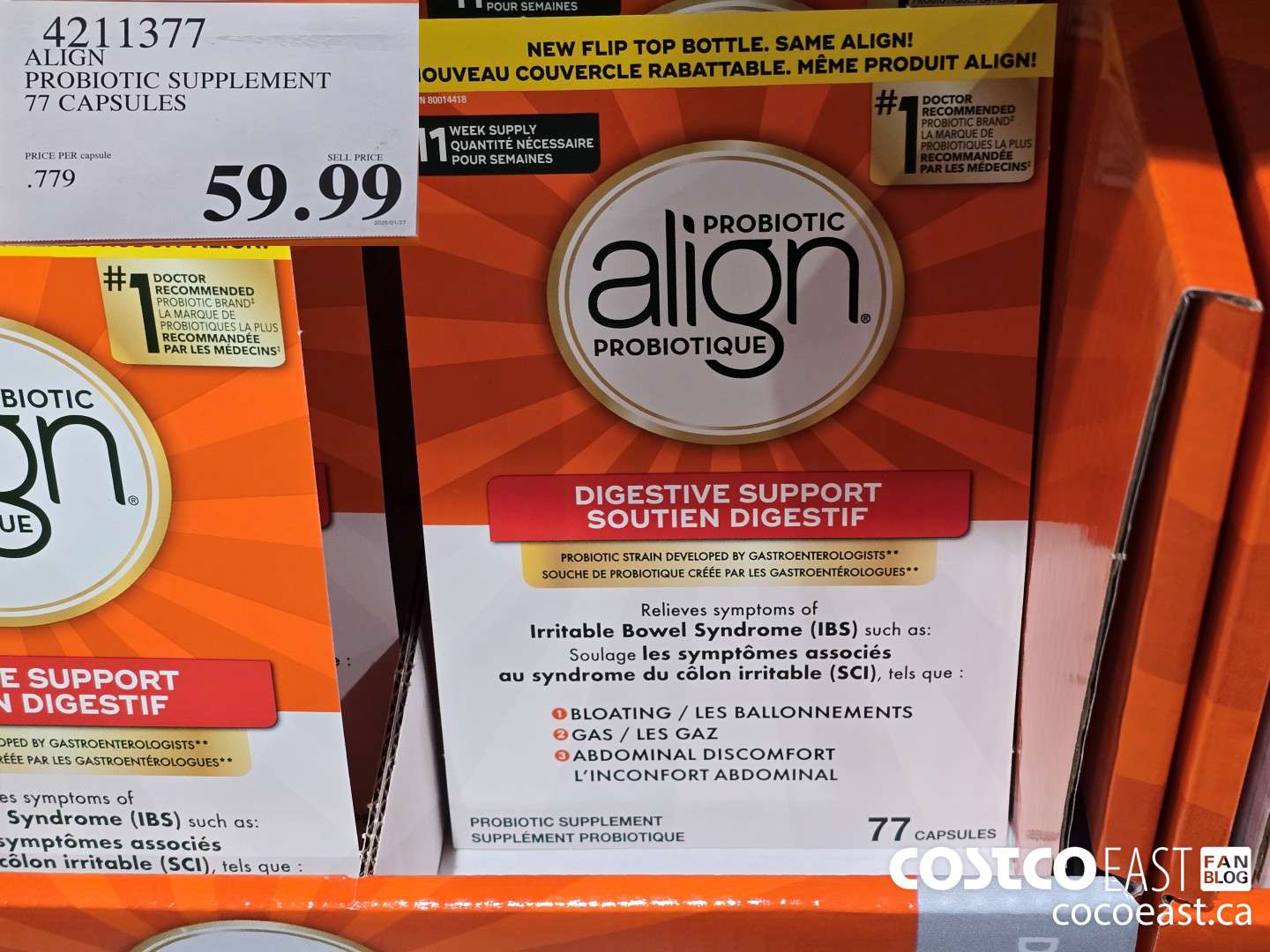 4211377 ALIGN PROBIOTIC SUPPLEMENT 77 CAPSULES $59.99