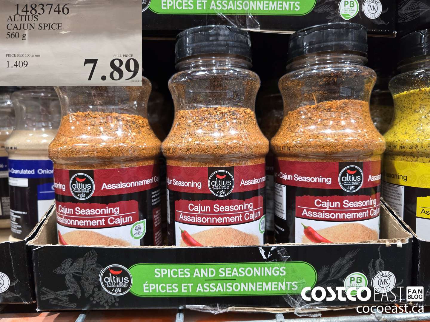 1483746 ALTIUS CAJUN SPICE 560 G $7.89