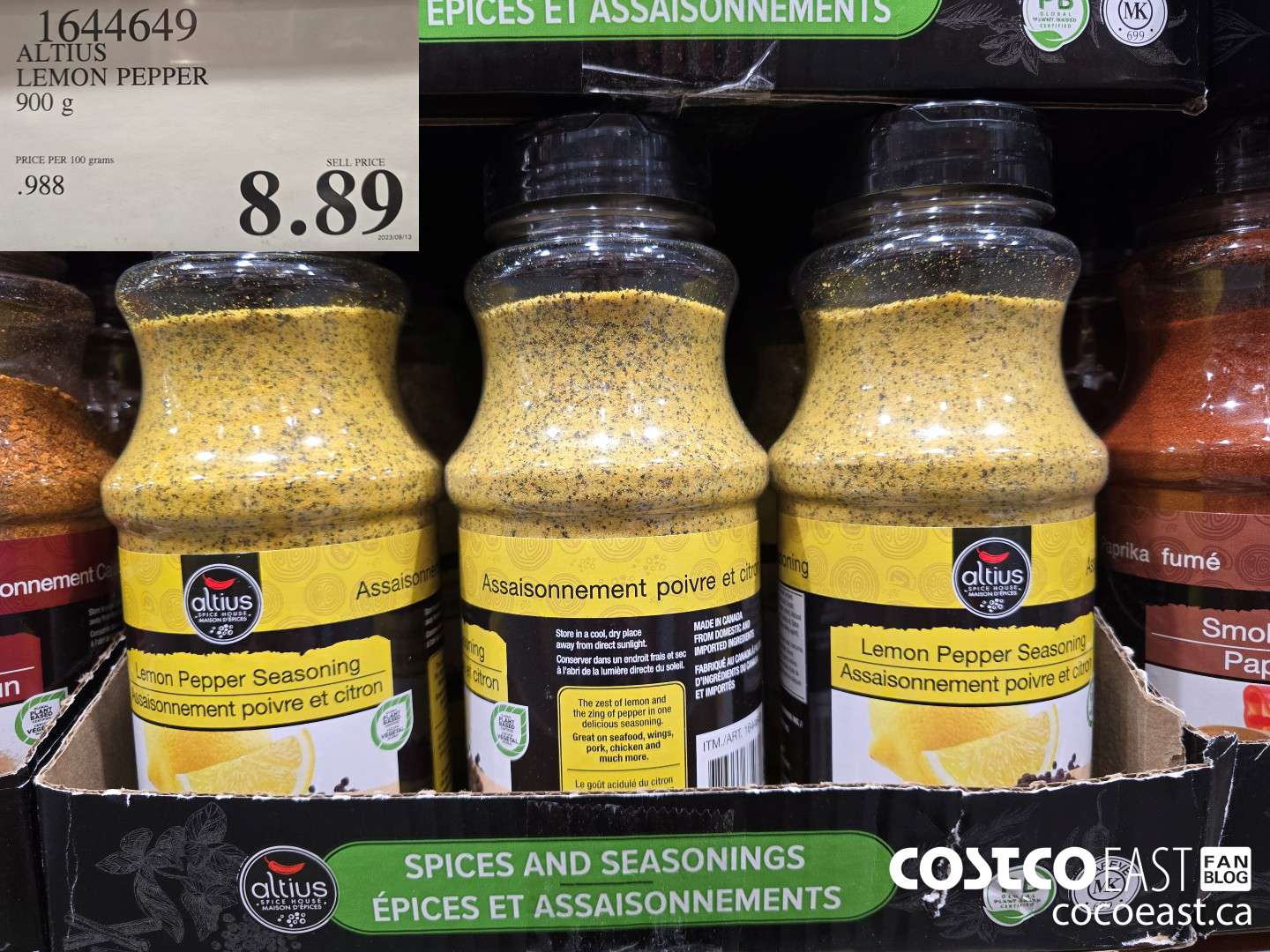 1644649 ALTIUS LEMON PEPPER 900 g $8.89