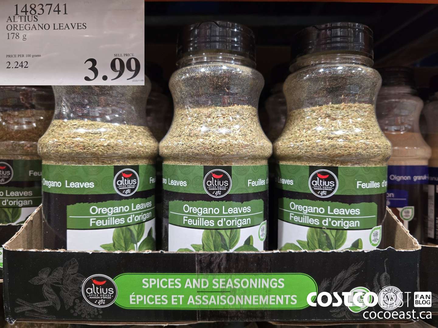 1483741 ALTIUS OREGANO LEAVES 178 G $3.99